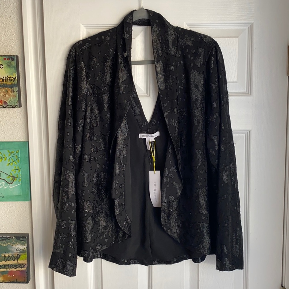 BCBG stylish black embroidered jacket for the holidays, see video!